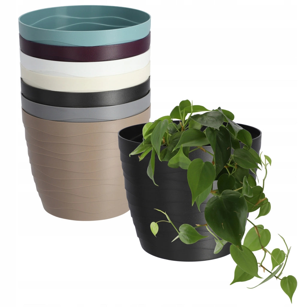 Vaso da fiori KADAX in plastica, rotondo, nero, 11 cm, per fiori e piante.