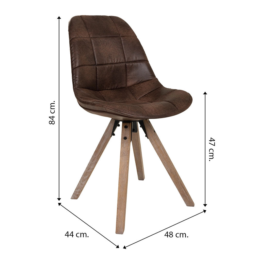 Sedia imbottita marrone 48x44x47/84h