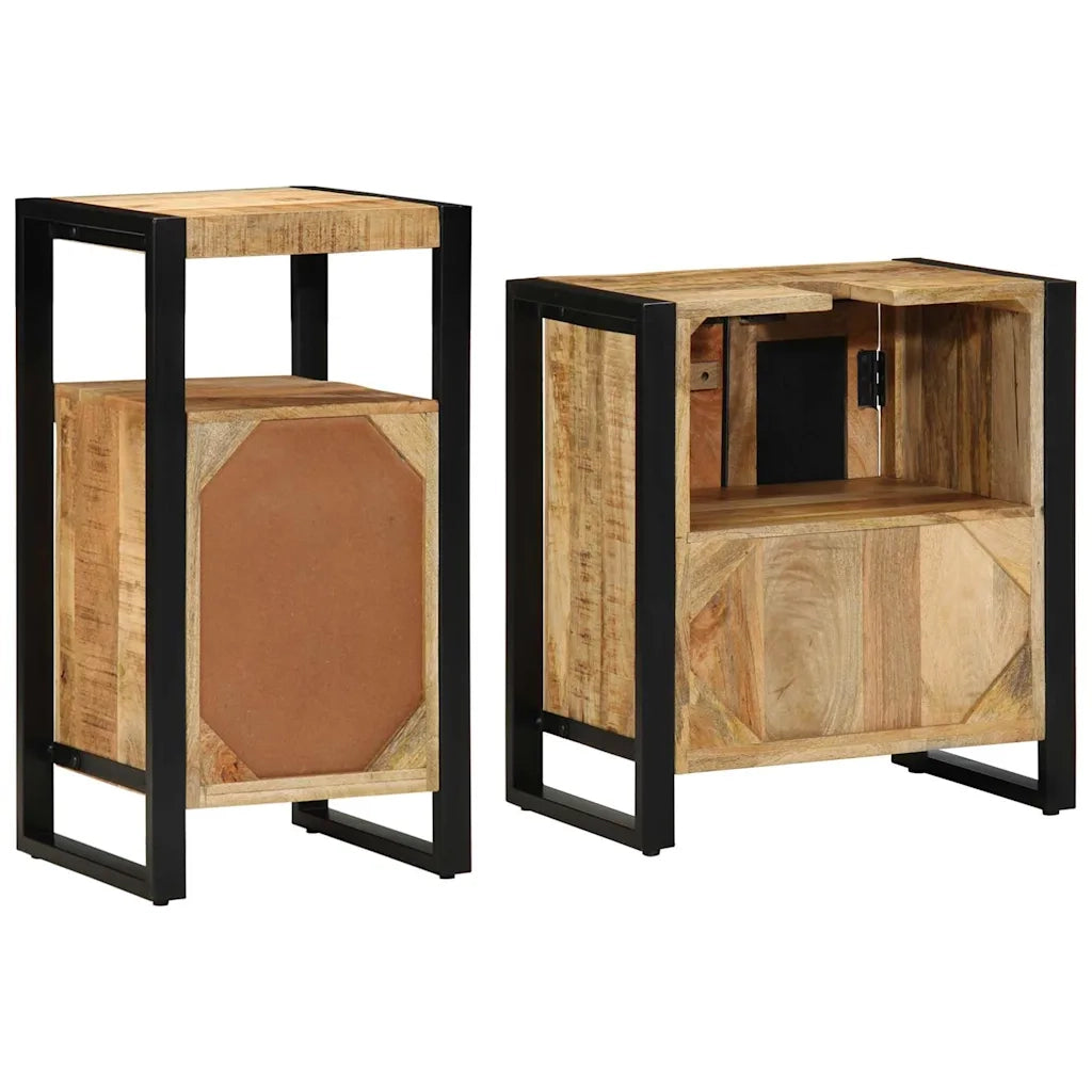 Set di mobili per il bagno 2 pcs Legno di mango massello
