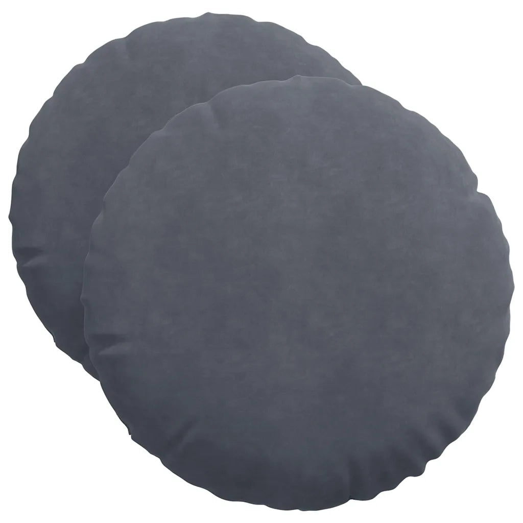 Cuscini per Seduta 2 pcs Grigio scuro Ø50 x 19 cm Velluto 42014175