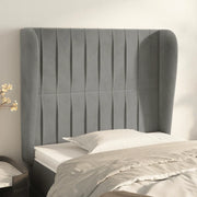 Testiera ad Orecchio-Testata con Orecchie Grigio Chiaro 93x23x118/128 cm in Velluto 159664