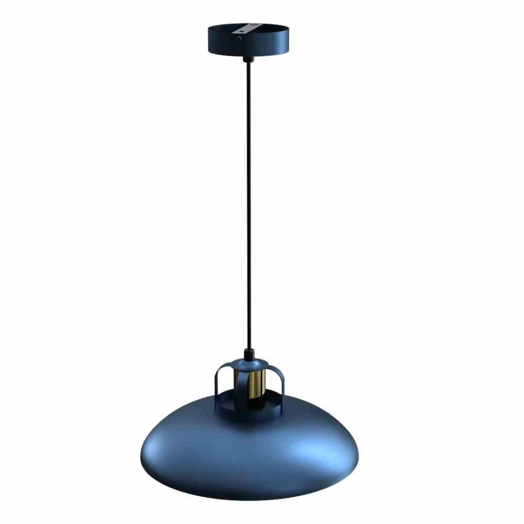 Lampada a sospensione Milagro Felix blu oro E27 Ø30