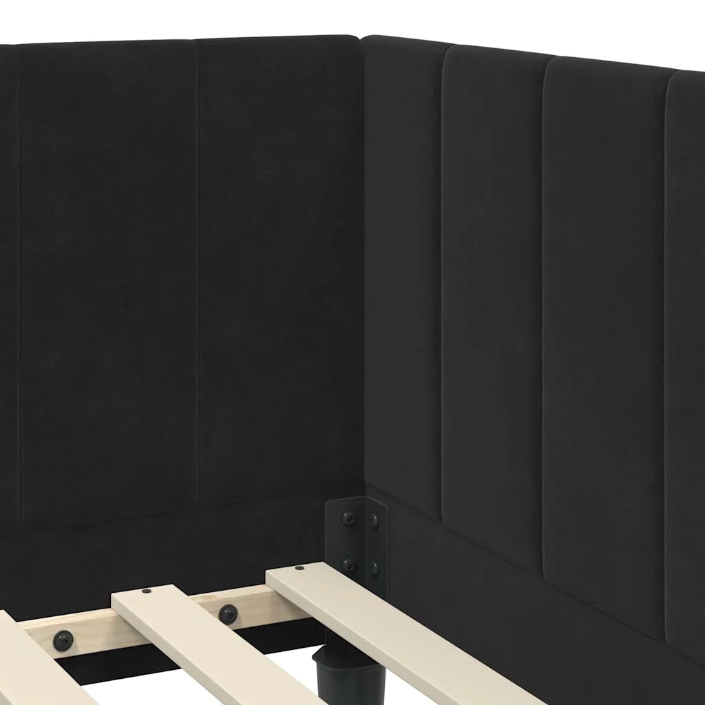Struttura Letto Angolare con Materasso 2 pcs Nero Velluto 3393883