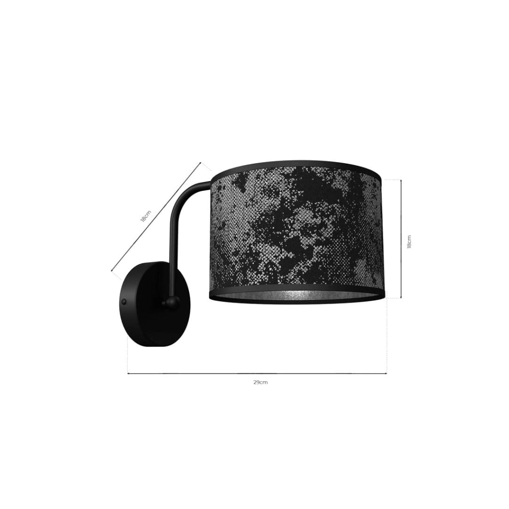 Applique Satino Milagro nero/argento E27 60W MLP7323