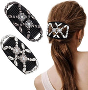Spazzola per capelli Magic con perle doppie e elastico per donne