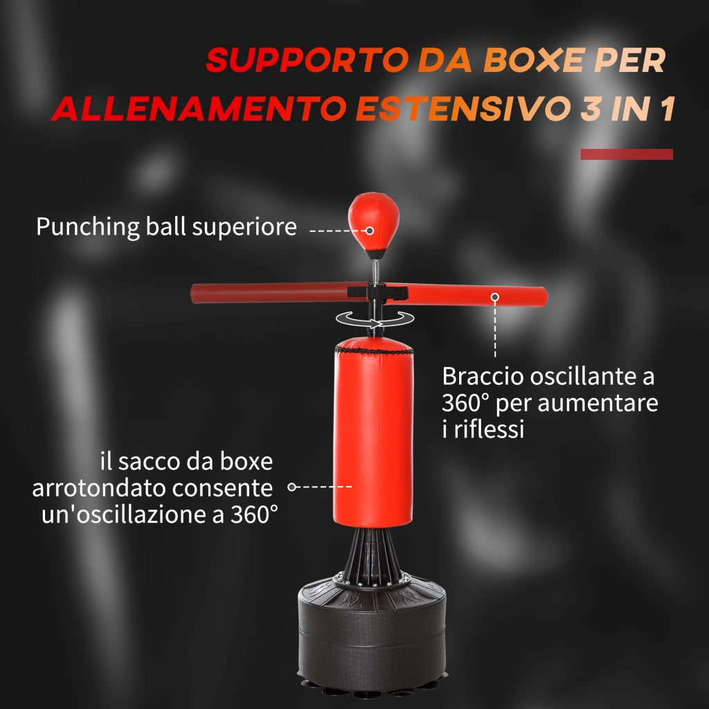 Sacco da Boxe ¨C Minimal ¨C Rosso e Nero, 88x48x155-205 cm