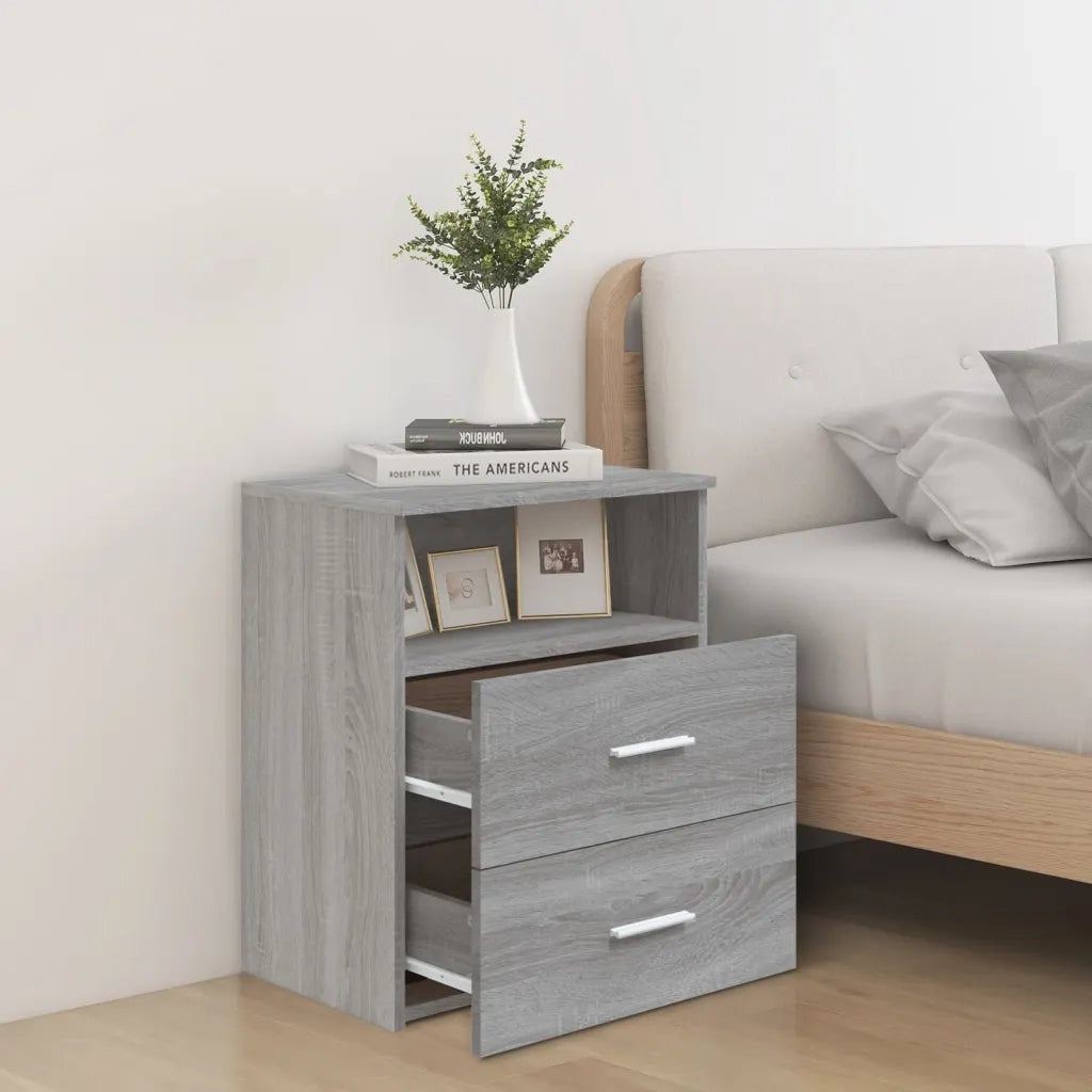 Comodino | Armadio da Notte | Mobiletto da notte Grigio Sonoma 50x32x60 cm