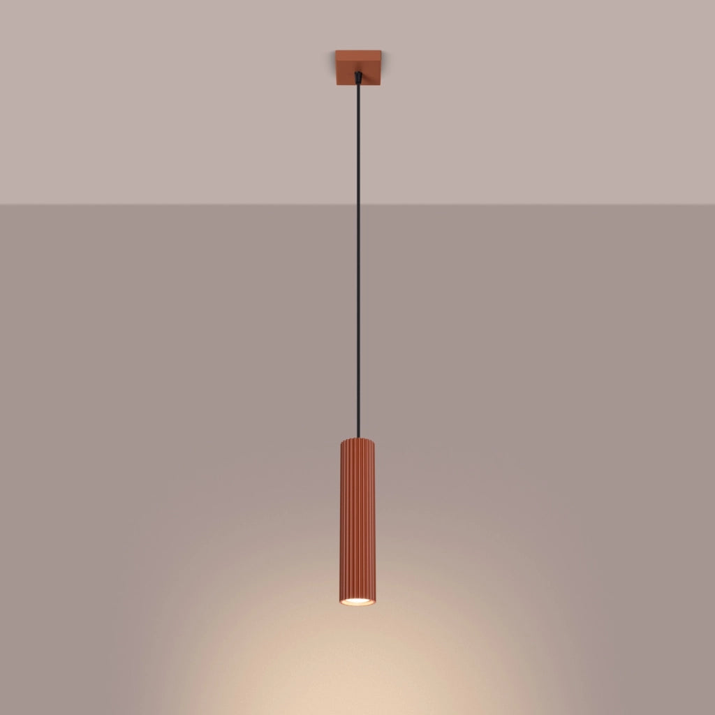 Lampada a sospensione KARBON 1 rosso ocra