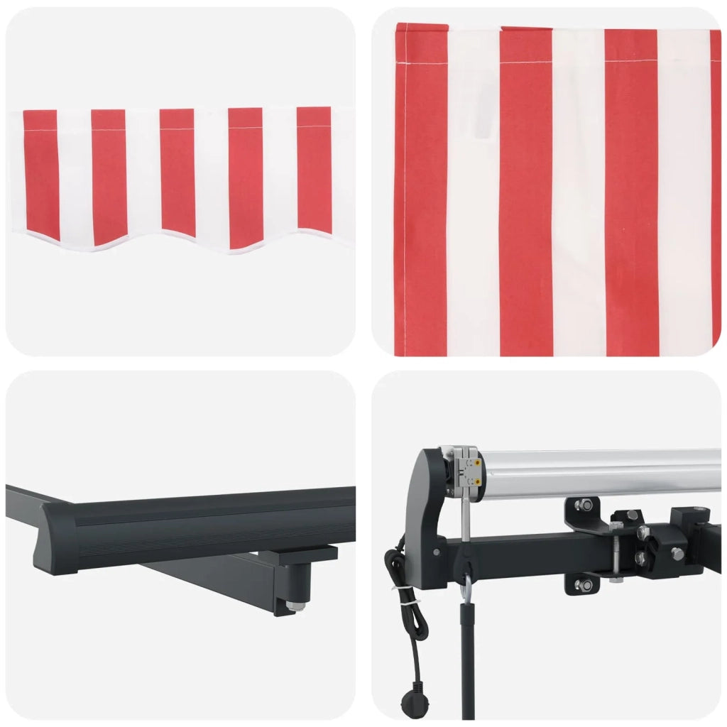 Tenda Retrattile Rosso e Bianco 500 × 350 cm 3331499