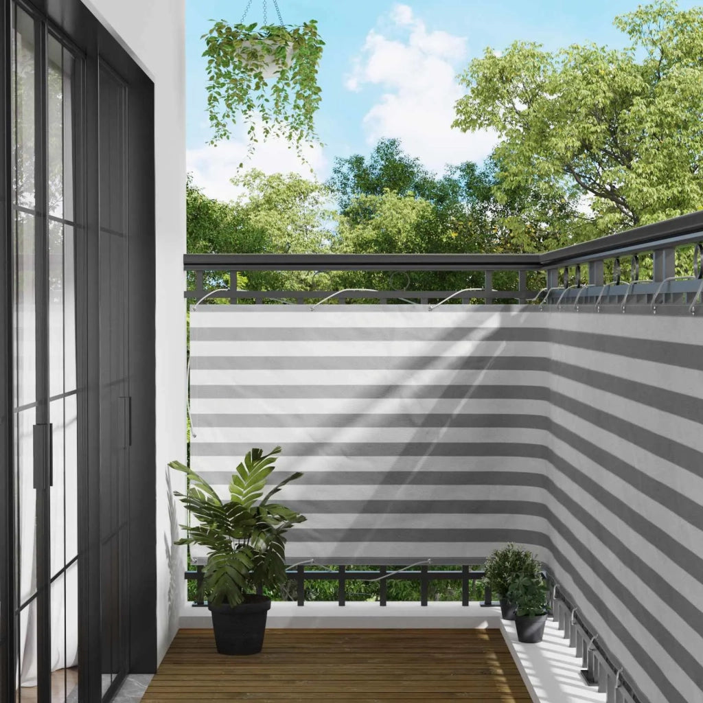 Schermo da balcone Grigio chiaro e bianco 120 x 700 cm 42030961