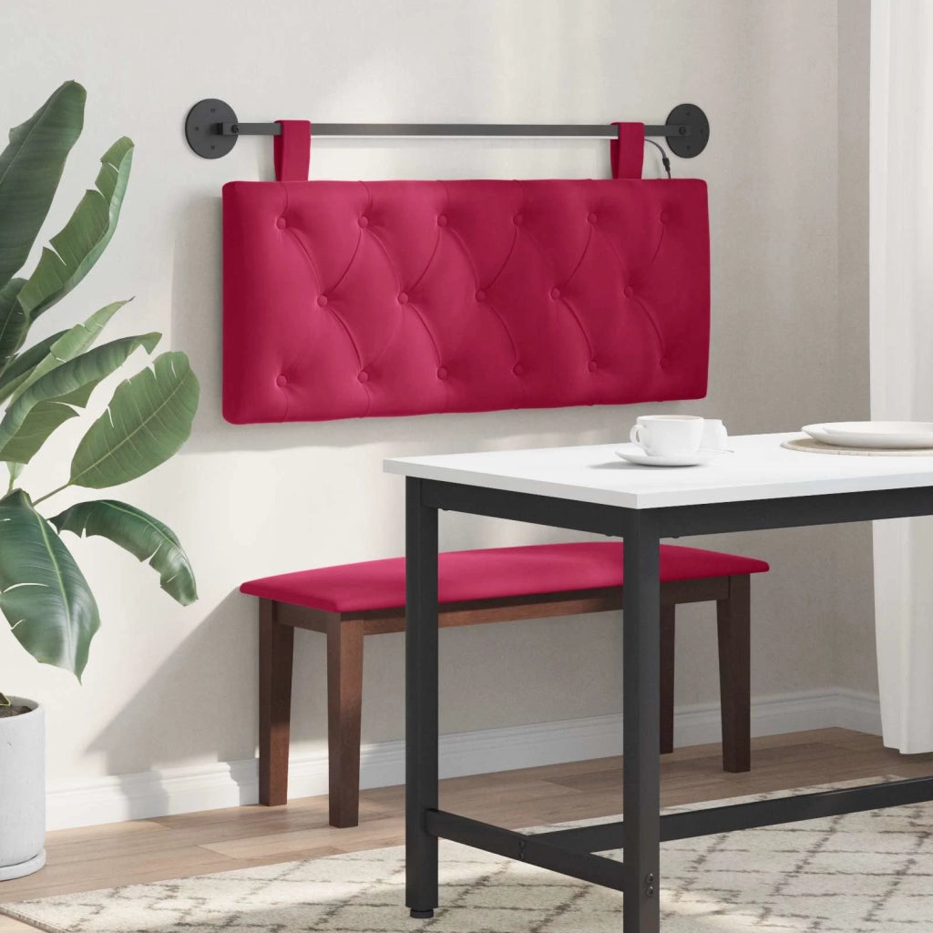 Testiera | Testata sospesa Con luce LED Rosso Vino Velluto