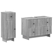 Set di Armadi da Bagno da 2 Pezzi EDE Sonoma grigio 3417663