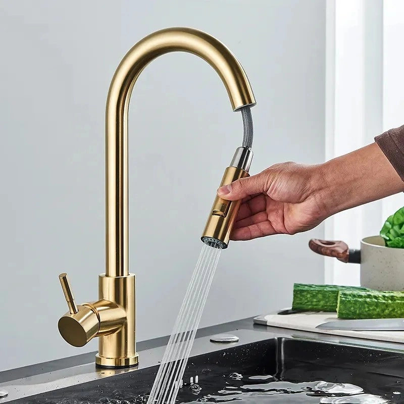 Rubinetto Da Cucina Rea Fresh Brush Gold