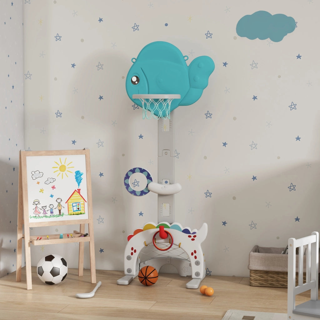 Canestro da Basket per Bambini Regolabile in Altezza con Palla ¨C Minimal ¨C Multicolore
