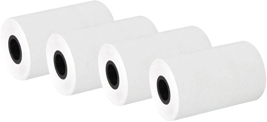 Pacchetto di 4 rotoli di carta termica 57x40mm - adatto per terminal di cassa - stampa di ricevute - carta bianca - carta liscia - rotoli di ricevute
