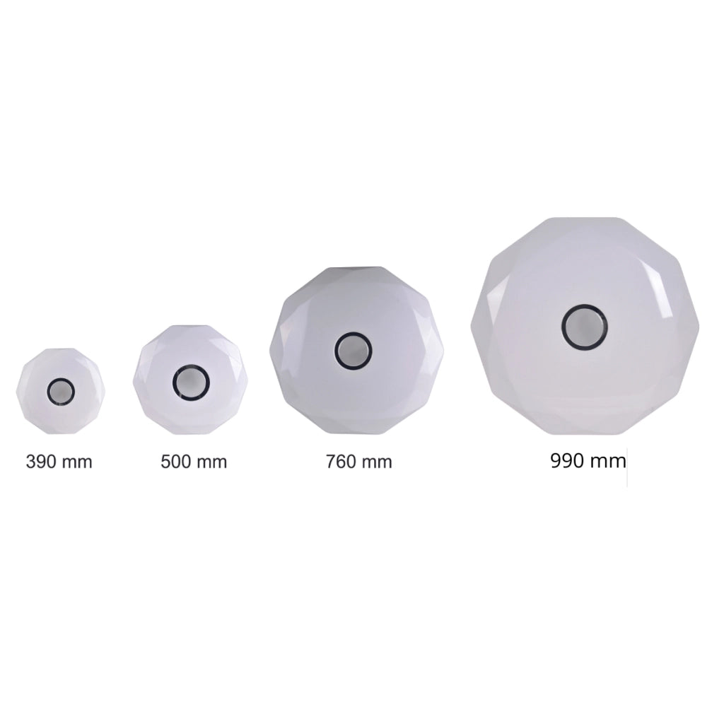 Plafoniera LED 39cm CCT dimmer telecomando Polux Diamond