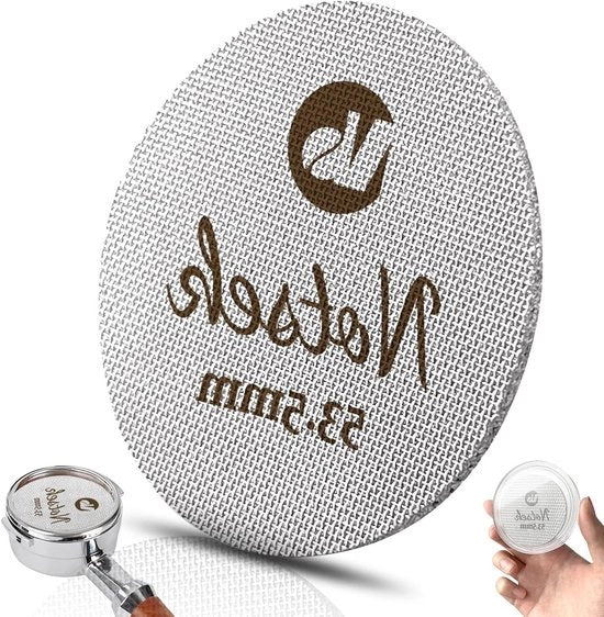 Filtro a schermo per portafiltro da 54mm con box di stoccaggio in acrilico - Filtro a schermo ricaricabile in acciaio inossidabile 316L con spessore 1,7mm e porosità 150μm - Filtro a schermo inferiore con schiuma ridotta