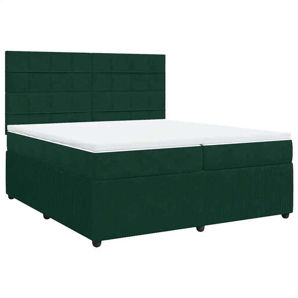 Giroletto a Molle con Materasso Verde Scuro 200x200 cm Velluto 3292433