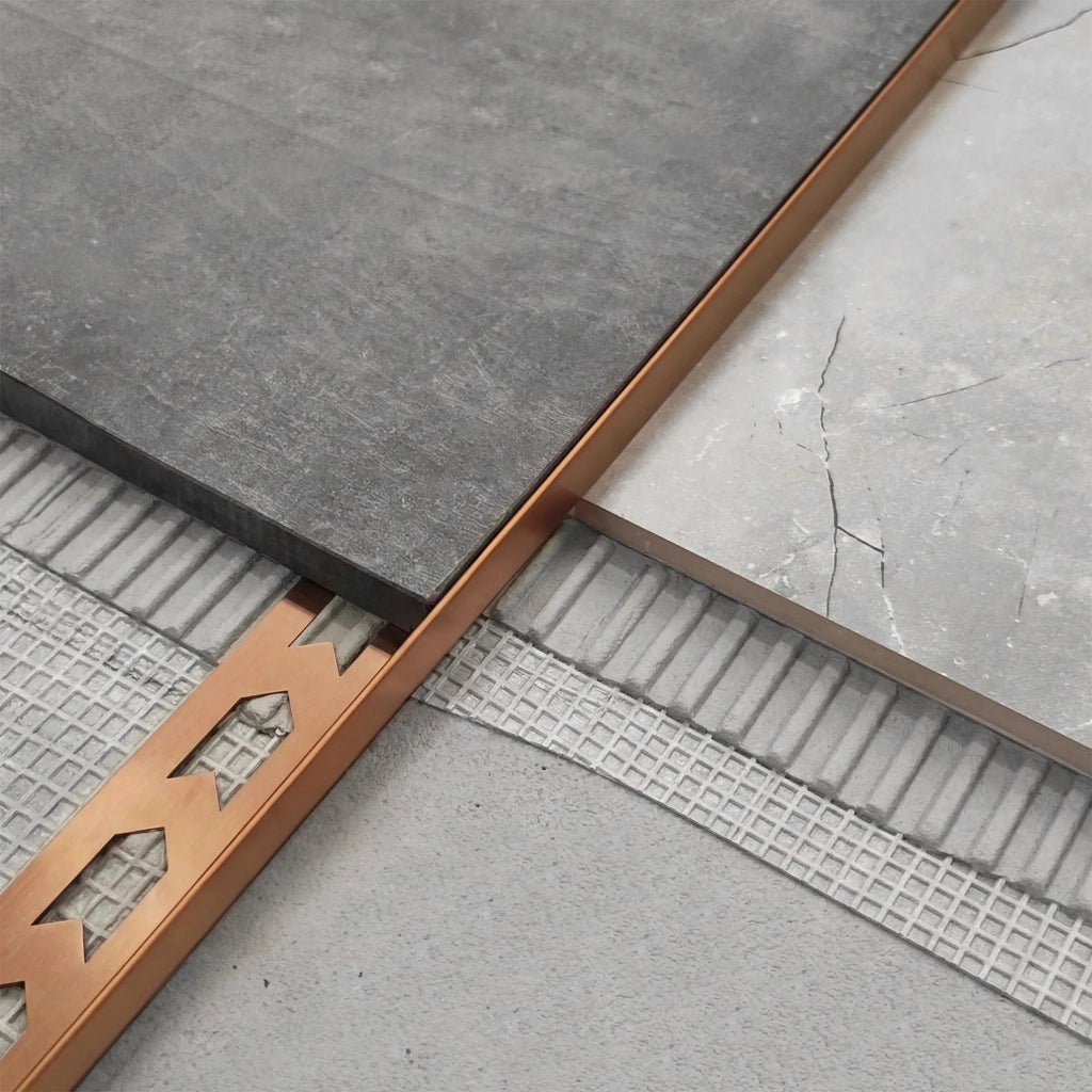 Profilo Doccia Pendenzato 100cm Brush Copper sinistra