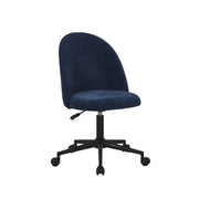 Sedia da ufficio con rotelle in tessuto, blu