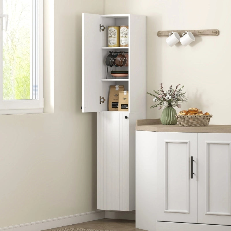 Mobiletto da bagno a parete, superficie laccata, 6 ripiani, MDF, bianco