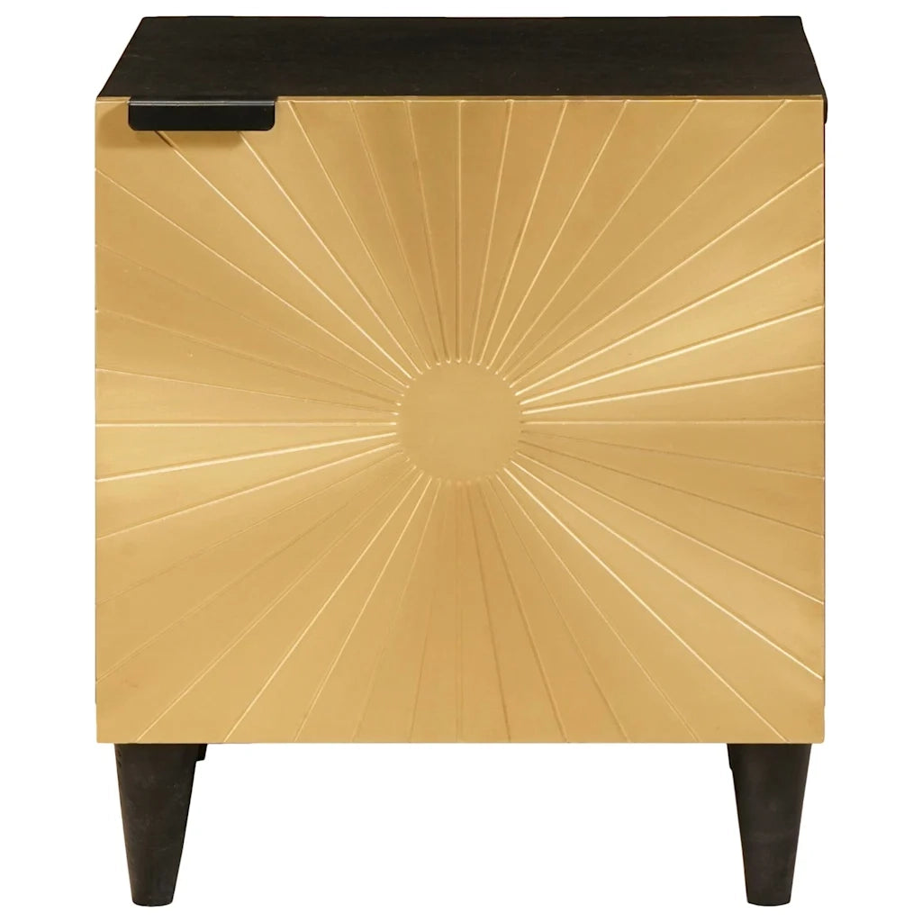 Armadio da Notte 2 pcs Nero e Oro 40 x 33 x 46 cm 4017825