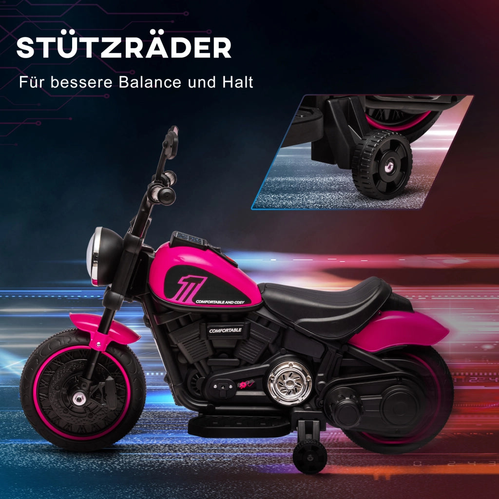 Motocicletta Elettrica per Bambini con Rotelle ¨C Minimal ¨C Rosa