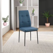 Set 4 Sedie da pranzo tessuto blu Adara 63.5x44x89h