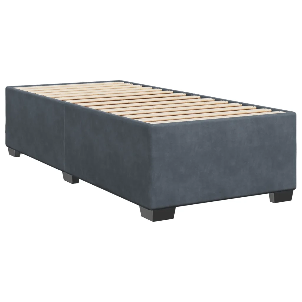 Giroletto senza Materasso Grigio Scuro 80x200 cm Velluto 3284596