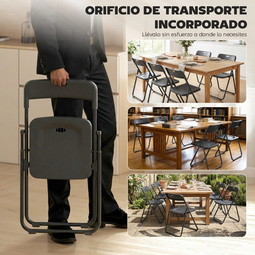 Sedia Pieghevole ¨C Minimal ¨C Plastica, Nero, 48.5x47x75 cm