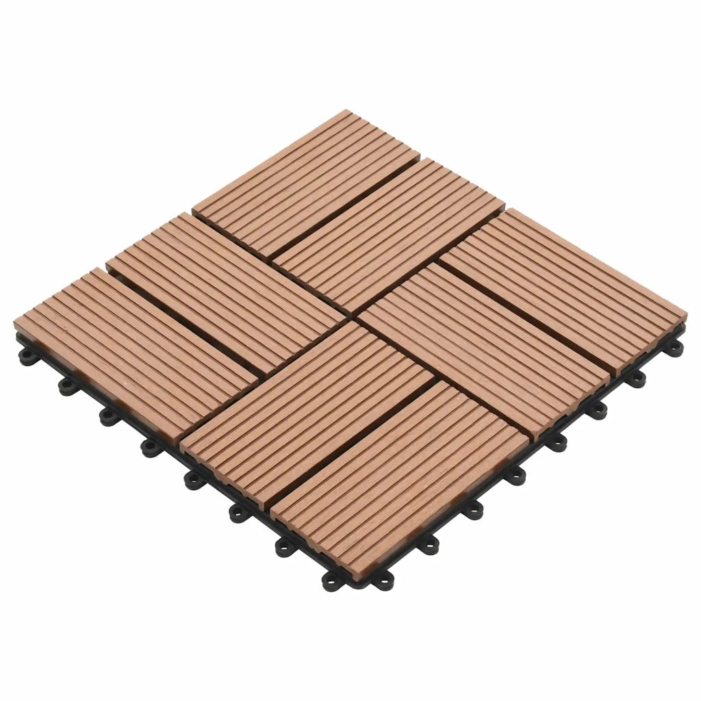 Piastrella per Decking 11 pz Marrone 30 x 30 cm WPC CFW1105717