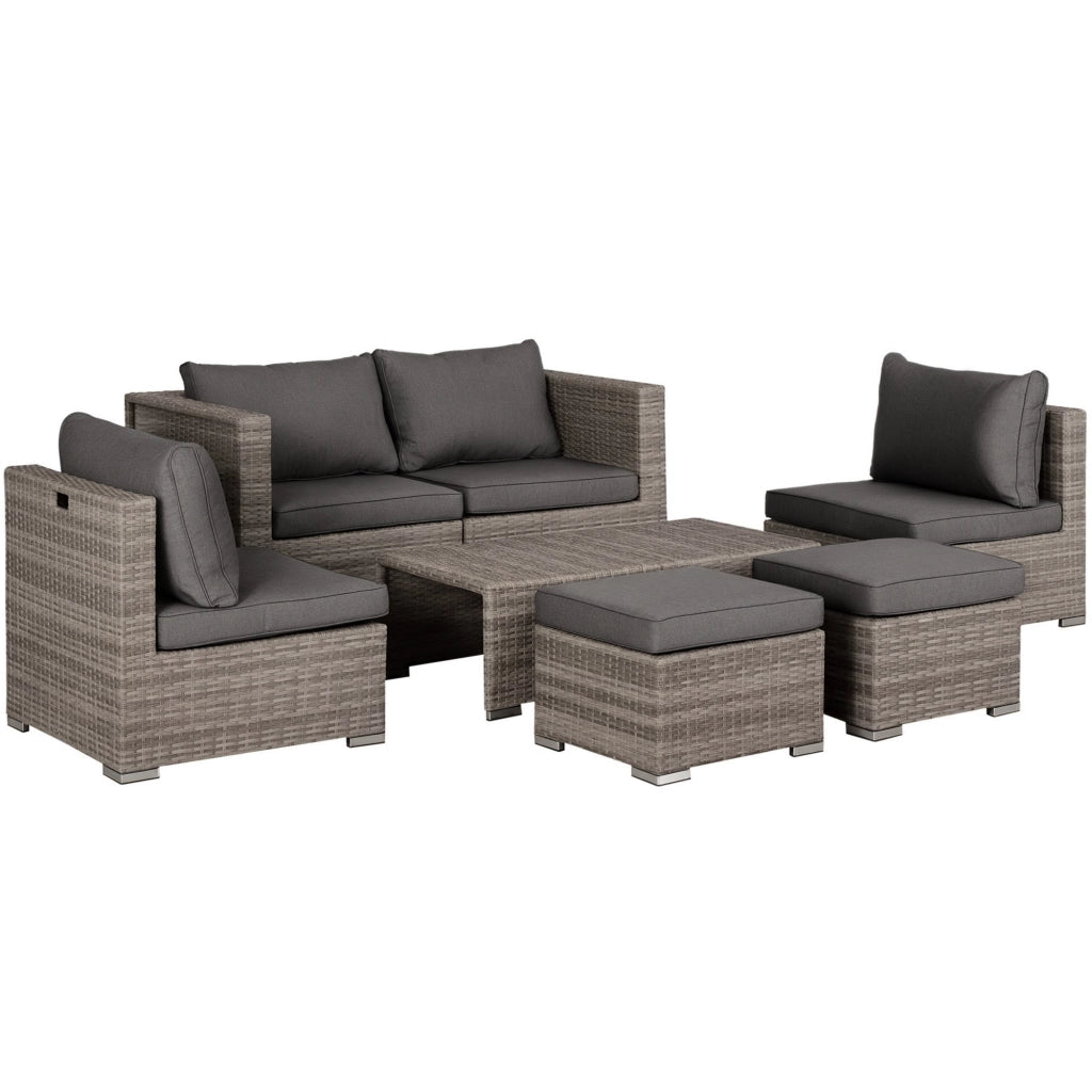 Set da Giardino 8 Pezzi in Rattan ¨C zephmum ¨C Grigio