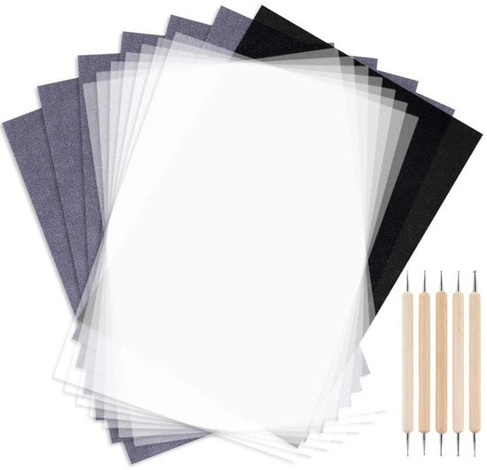 Papier A4 a Carbonio - Carta per Grafite per Copie - Sostenibile - Bianco - Carta per Calco - per Hobbisti del Legno e del Canapa - 100 Fogli