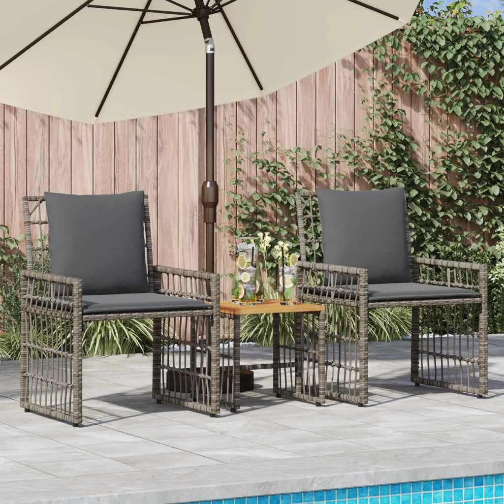Set di Mobili da Esterno 3 pcs Nero e Grigio scuro 42025141