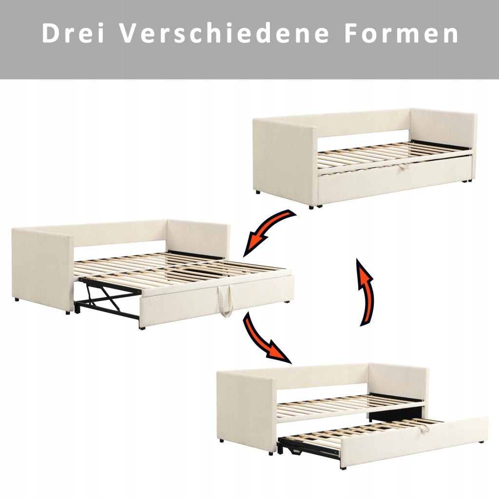 Letto a scomparsa imbottito - Xylo - 90x180x200 - Beige