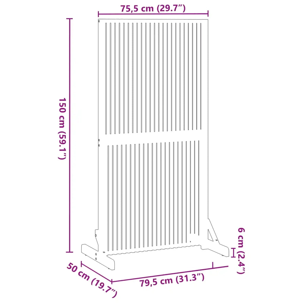 Divisorio Ambienti | Schermo per Privacy Marrone 79,5 x 50 x 150 cm