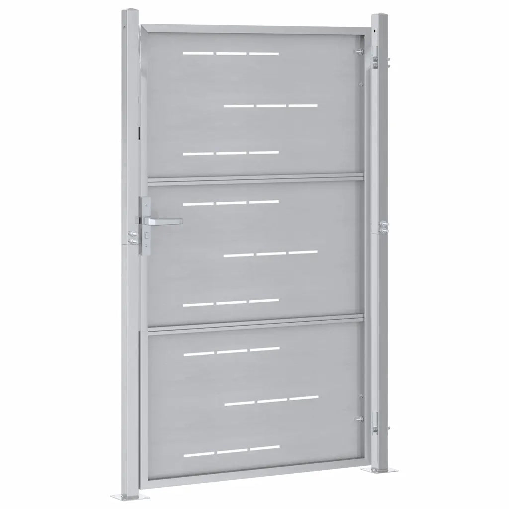 Cancello da giardino Argento 100 x 125 cm Acciaio inossidabile