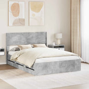 Struttura del letto con stoccaggio e testata Grigio Cemento 3414302