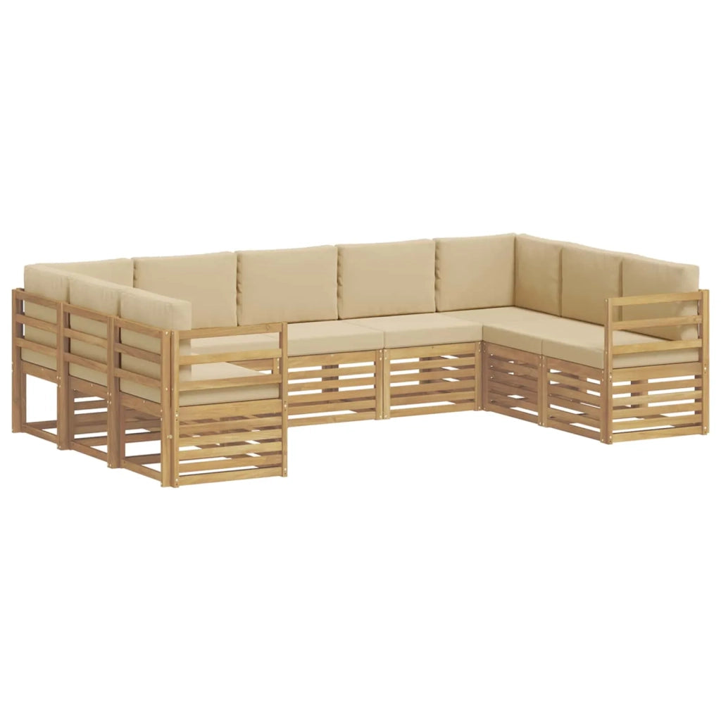 Set divano sezionale 9 pcs Bianco e Beige 304 x 185,5 x 73 cm 3392488