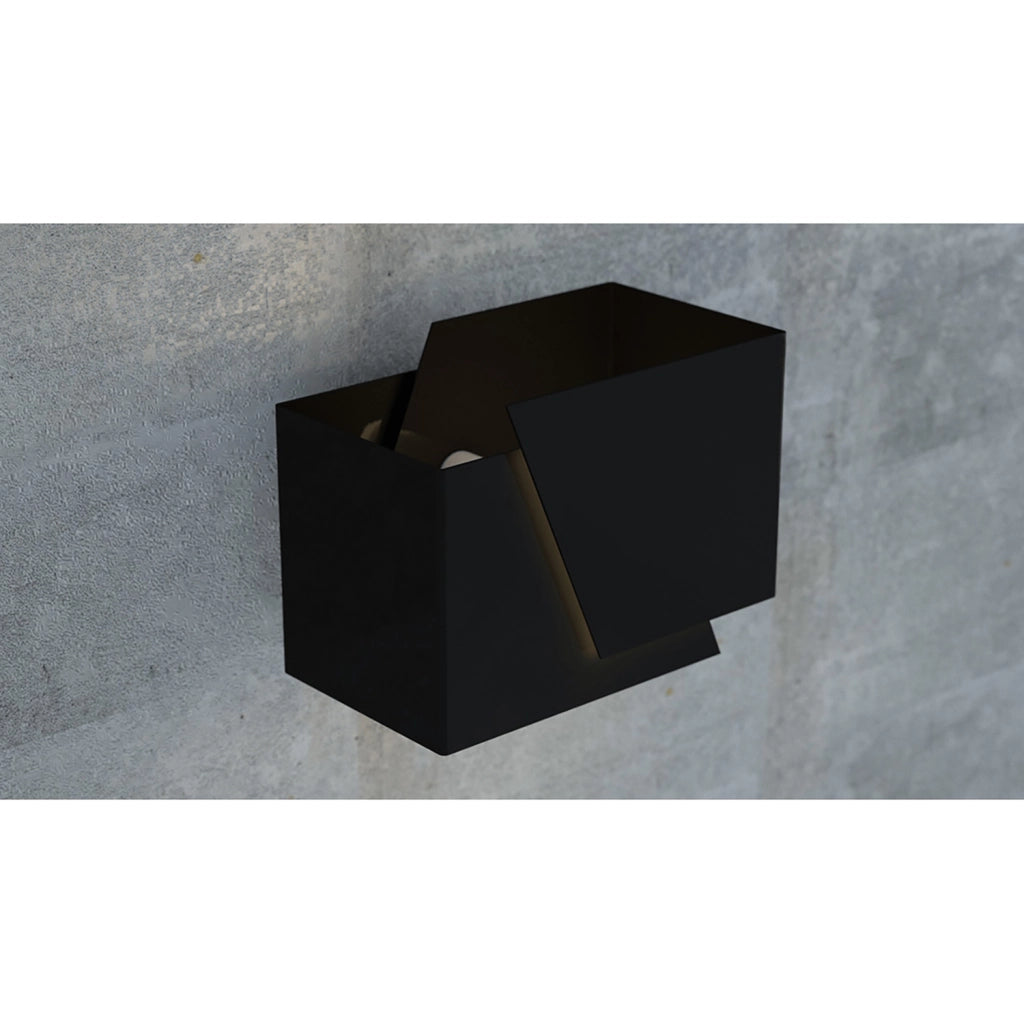 Applique Moderna 1 Luce Bjorn A Forma Geometrica In Acciaio Nero