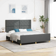 Struttura del letto Grigio scuro 180 x 200 cm Tessuto 3344824