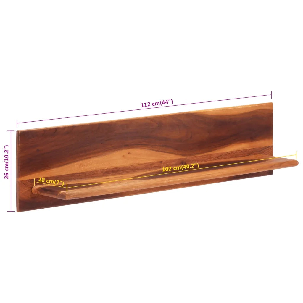 2 pz Mensole da Parete | Scaffali a Parete | Ripiano a parete 112x20x26 cm in Legno Massello di Acacia