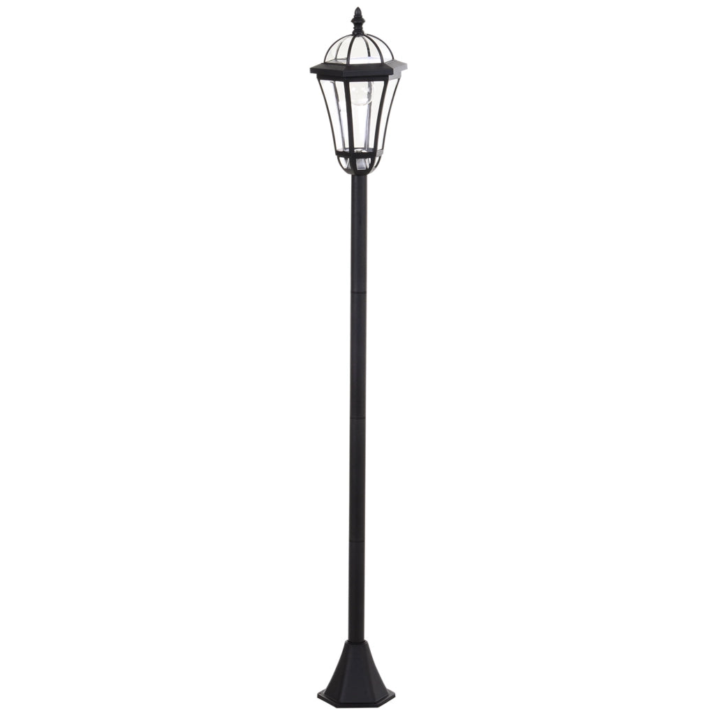 Confezione da 2 lampioni stradali a LED solari, IP44, ABS, ?18,5 x H129 cm, modalit¨¤ di risparmio energetico, impermeabili, luci da giardino in
