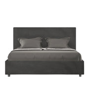 Letto Matrimoniale 160x190 cm con Rete e Contenitore Mika Grigio