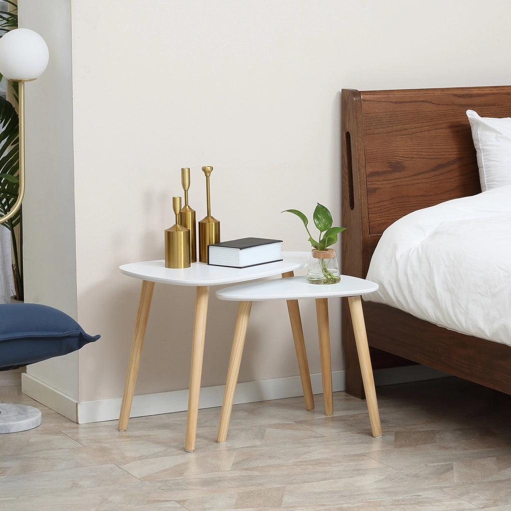 Tavolino da caff¨¨ nidificante design scandinavo ¨C zephmum ¨C bianco