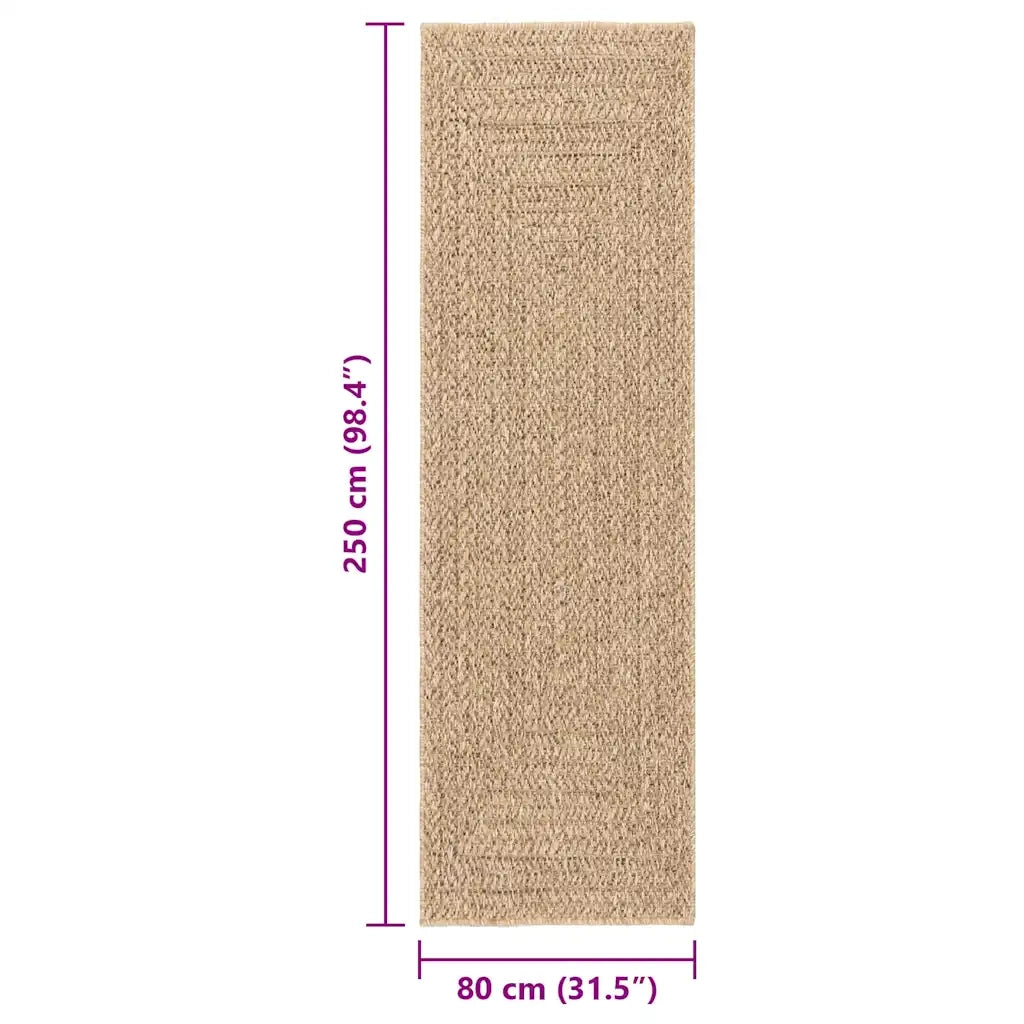 Tappeto del soggiorno | Tappeto ZIZUR 80x250 cm Aspetto Iuta per Interni ed Esterni