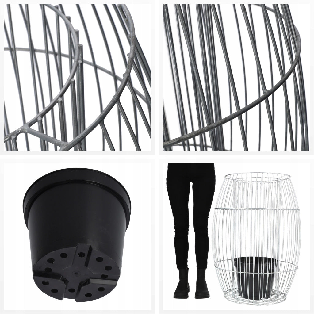 Vaso per gabbioni KADAX, copertura per gabbioni, cestello in acciaio, filo per gabbioni zincato da 87 cm
