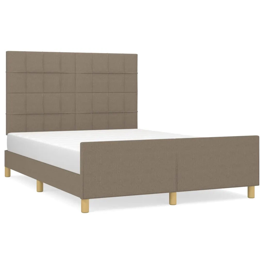 Letto matrimoniale | Letto per adulti | Giroletto senza Materasso Tortora 140x200 cm in Tessuto