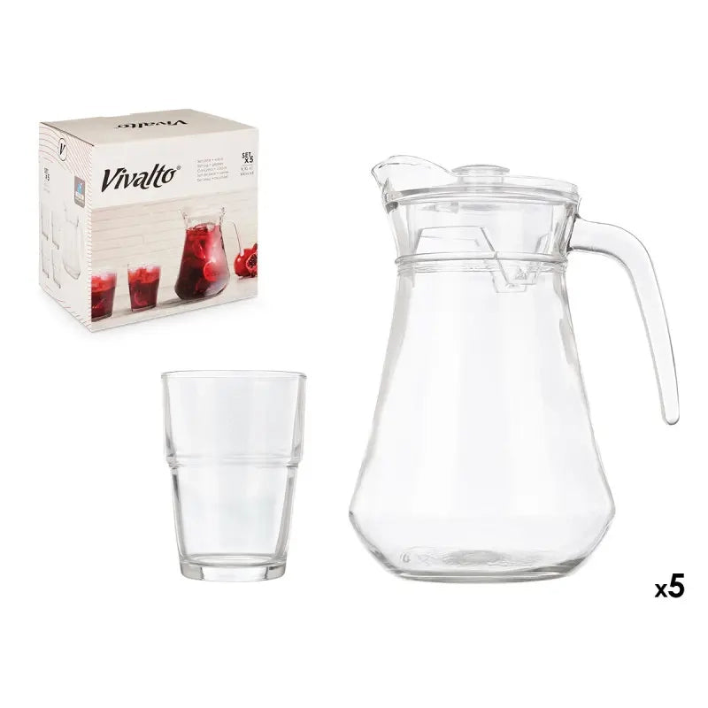 Set 5 pezzi con brocca 1,3L e 4 bicchieri da 270ml