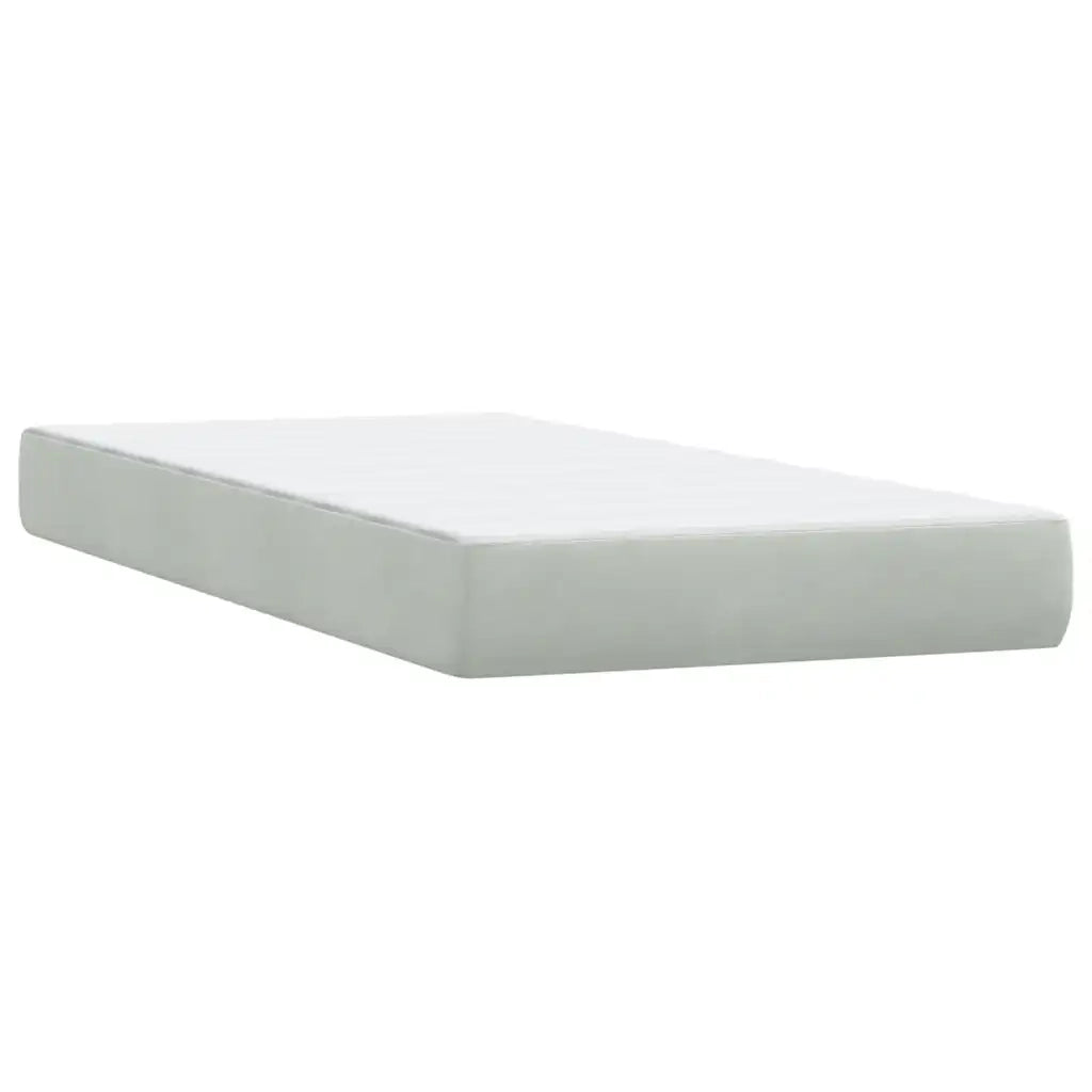 Giroletto a Molle con Materasso Grigio Chiaro 80x210 cm Velluto 3318009